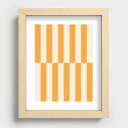 Strippy - Peach Sorbet Recessed Framed Print