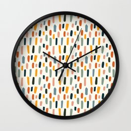 Rainbow Confetti Pattern Wall Clock