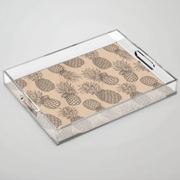 Fresh Pineapples Pewter Acrylic Tray