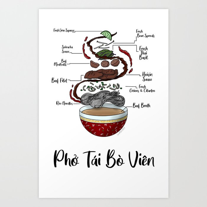 Pho Tai Bo Vien Art Print