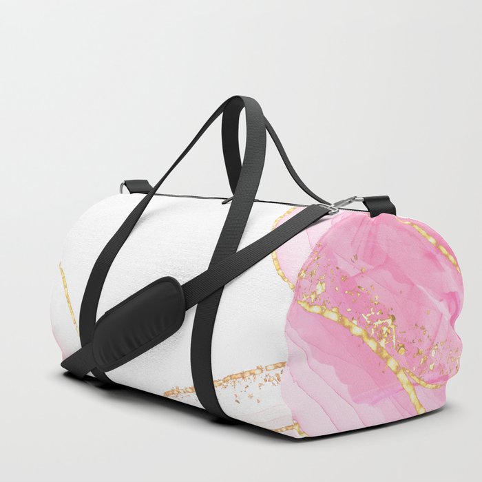 Abstract Gold And Pink Glamour Marble  Duffle Bag