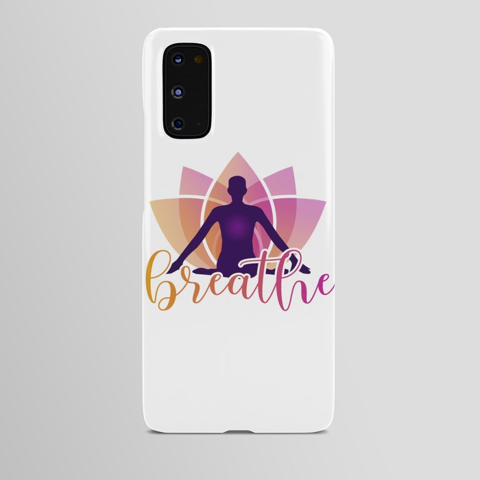 Meditation and breathing spiritual awakening silhouette  Android Case