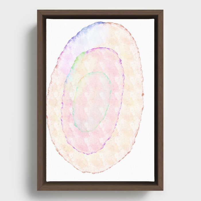 Tree Rings in Pastel Watercolor Framed Canvas
