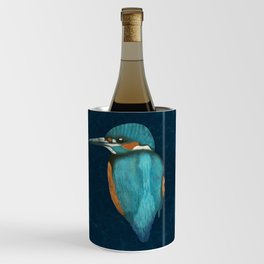 Kingfisher in a dark blue circle Wine Chiller