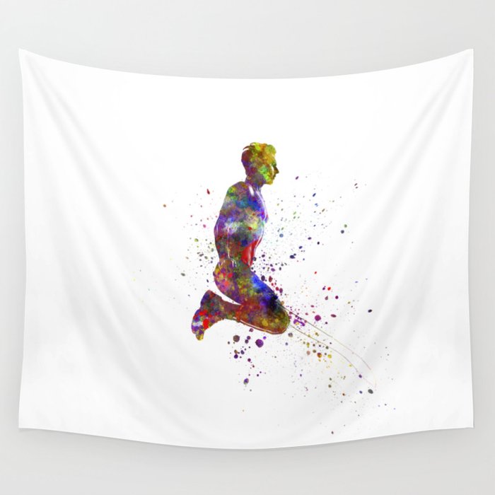 Fitness in watercolor Wall Tapestry