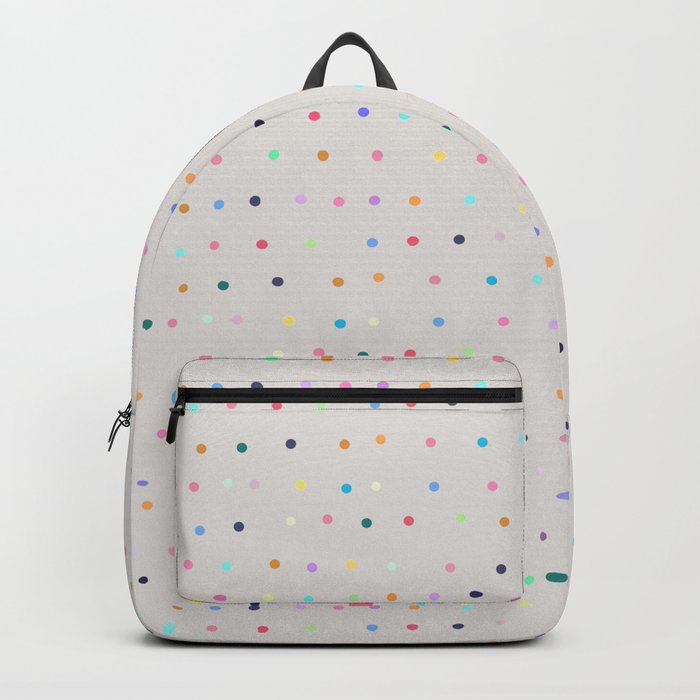 confetti dots on grey Backpack