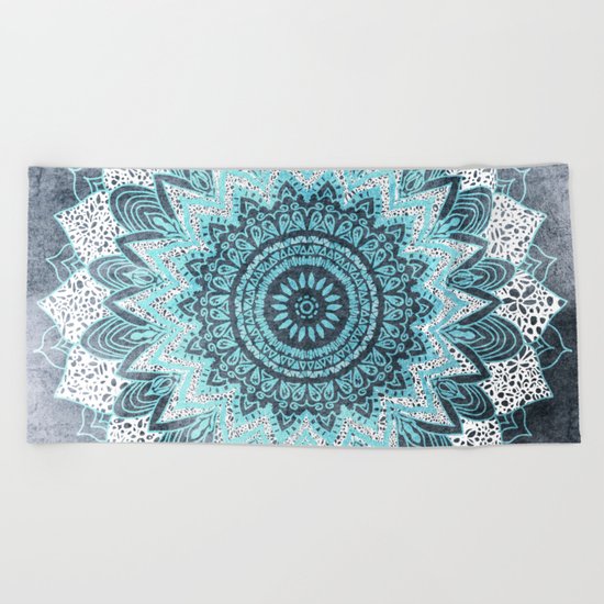BOHOCHIC MANDALA IN BLUE Beach Towel