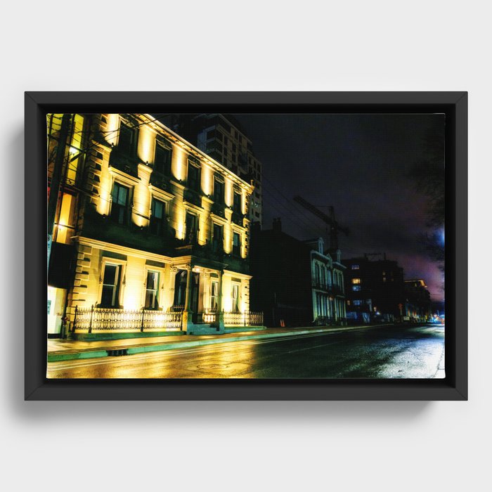 Street Night Framed Canvas