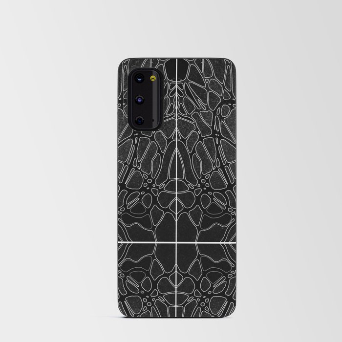 Black pattern with a circles and variety shapes by MariDani Android Card Case