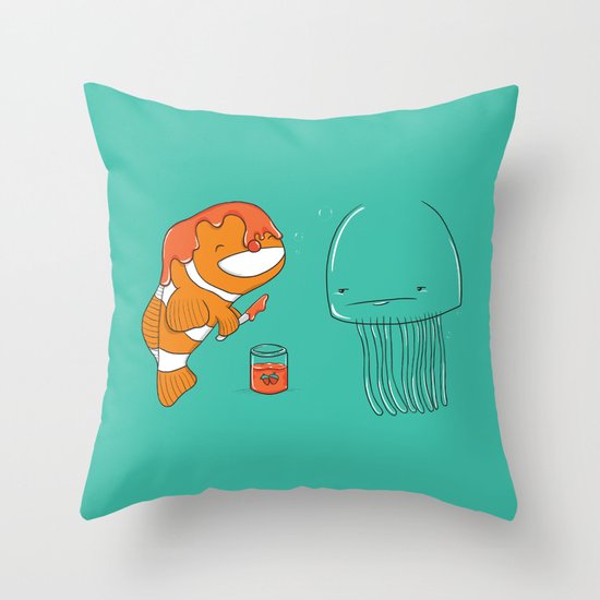 Jellyfish Throw Pillow