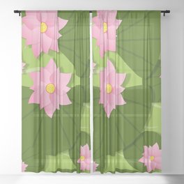 Lotus flower pattern! Sheer Curtain