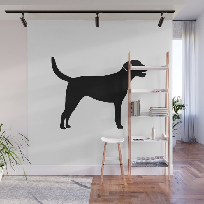 Black Labrador Retriever Silhouette Society6 Decor Art Artprint Wall Mural By Lyovajan