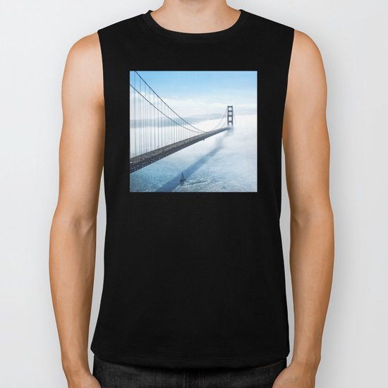 golden gate bridge river Biker Tank