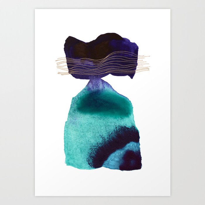 Test Of Time Organic Abstract Minimalist Watercolor Painting