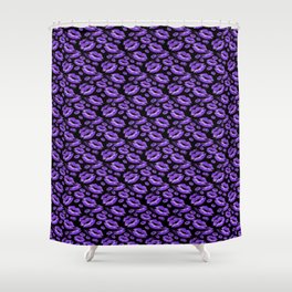 Two Kisses Collided Luscious Lilac Colored Lips Pattern Shower Curtain