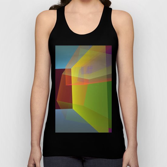 Modern colourful translucent cubism Unisex Tank Top