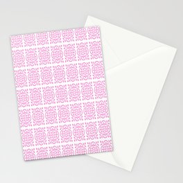 Art Deco Style Repeat Pattern Girly Pink Stationery Card