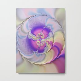 Rainbow Clouds Metal Print | Fractal, Fluffy, Mixtures, Circle, Donut, Worm, Ring, Blue, Spiral, Purple 