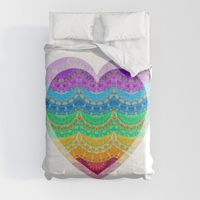 Colorful Love Heart Art - You Are Loved Comforter