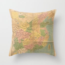 Map of China (1887) Throw Pillow