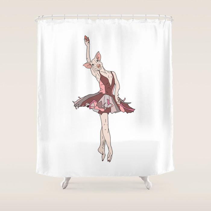 Pig Ballerina Tutu Shower Curtain By Notsniw Society6