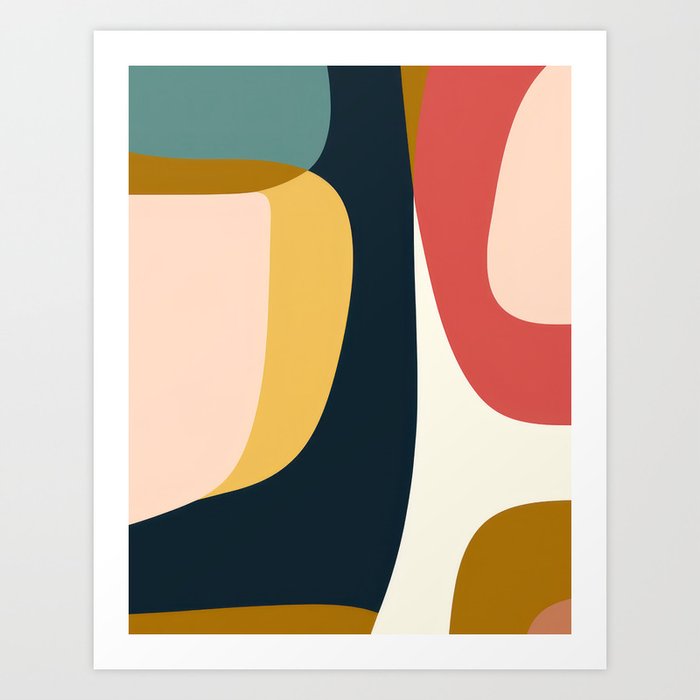 Abstract Mid Century Modern Shapes 2 Art Print