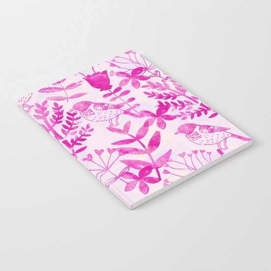 Watercolor Floral & Birds II Notebook