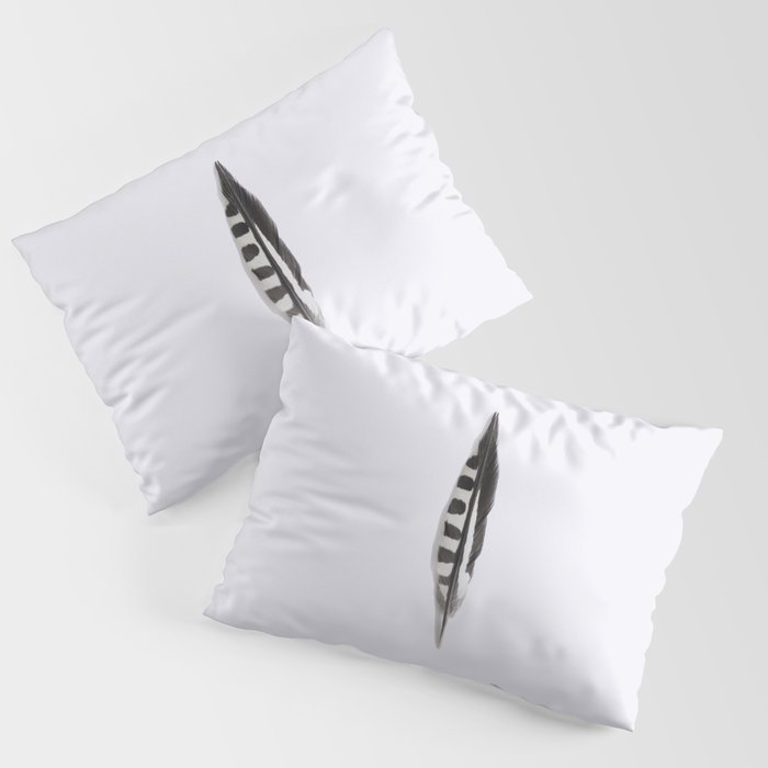 Minimalist Abstract Black and White Feather Pillow Sham