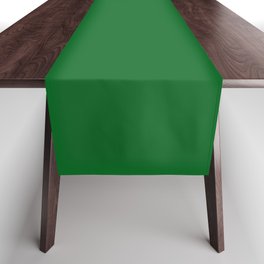 Forest Green Solid Color Block Table Runner