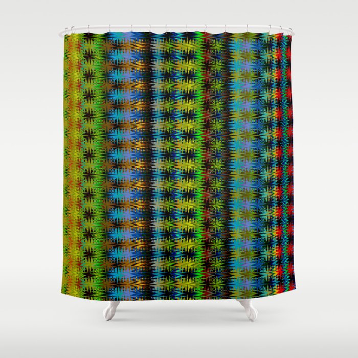 Colorful Star Shaped Abstract Shower Curtain