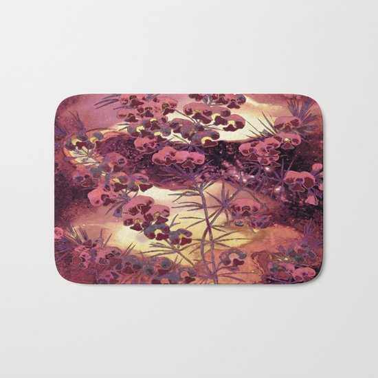 pink Christmas landscape Bath Mat