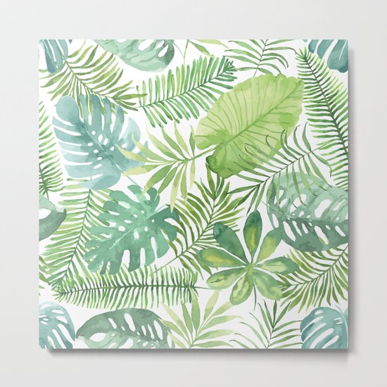Tropical Branches Pattern 07 Metal Print