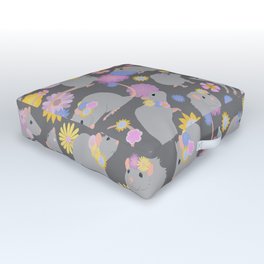Rats and Flowers Outdoor Floor Cushion | Ratlover, Rodent, Flowers, Floral, Rats, Ratart, Prettyrats, Flower, Ratsandflowers, Ratgift 
