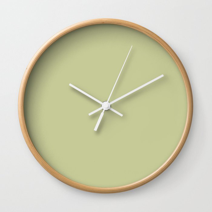 Pastel Green Solid Color Hue Shade - Patternless Wall Clock