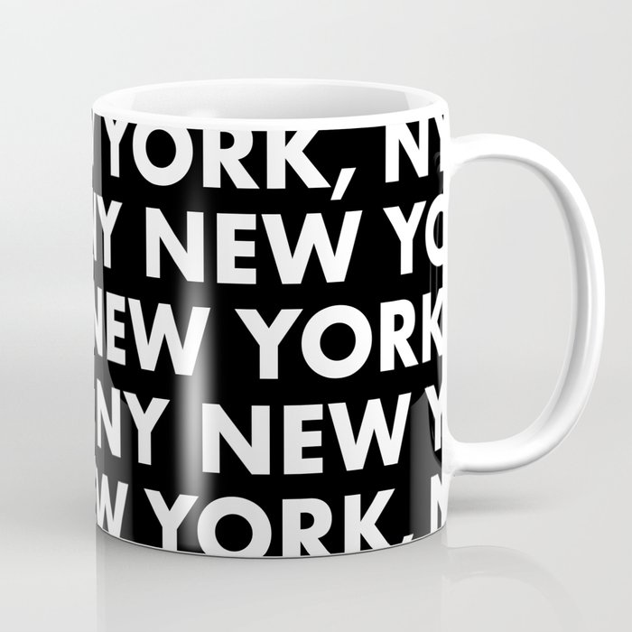 New York, NY Graphic Pattern 121 Black and White Coffee Mug