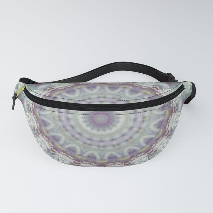 Pastel Floral Mandala in Mint, Purple and White Fanny Pack