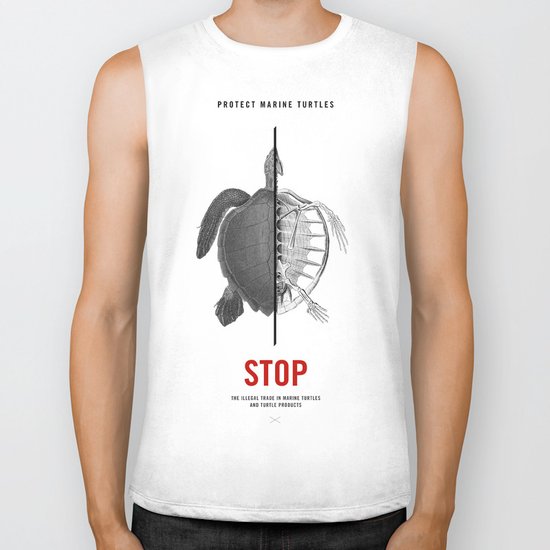 Protect Marine Turtles Biker Tank