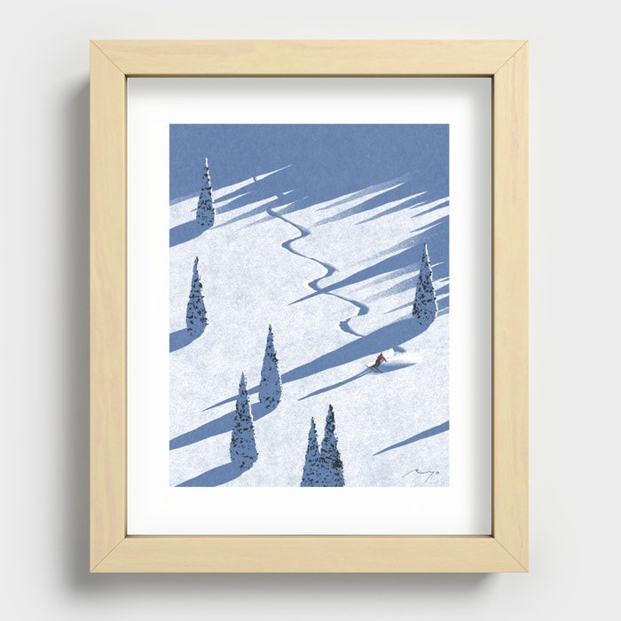 Ski Tracks (2022) Recessed Framed Print