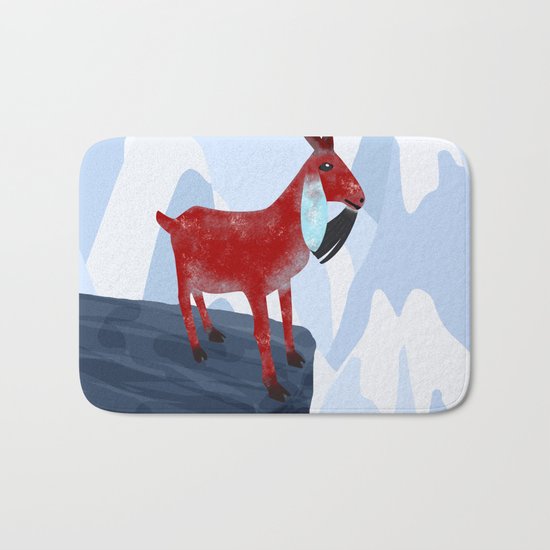 Mountain Goat Design Bath Mat