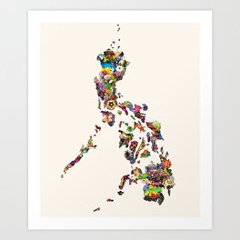 7,107 Islands | A Map of the Philippines Art Print