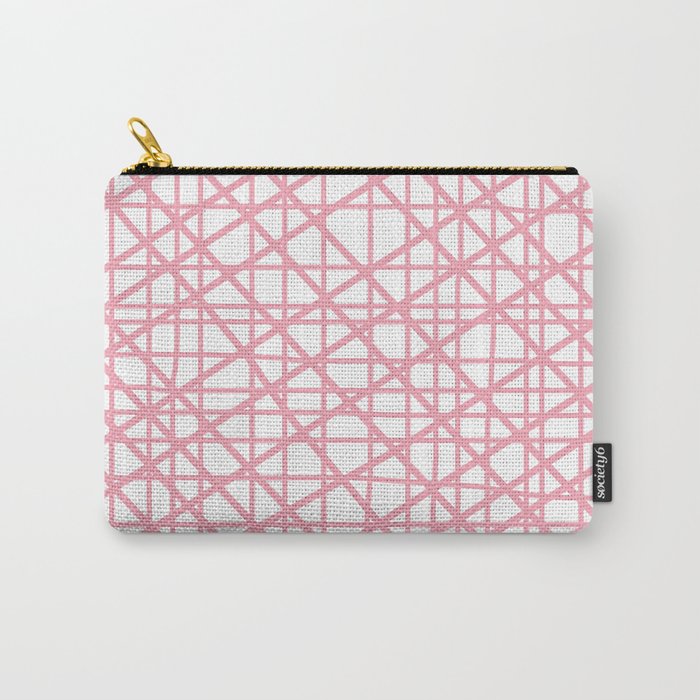 Texture lines pink and white Carry-All Pouch