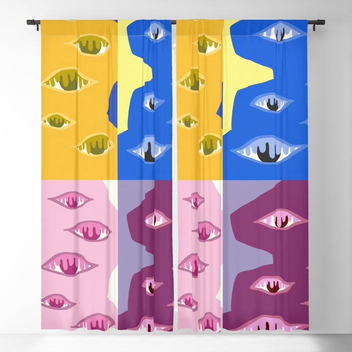 The crying eyes patchwork 4 Blackout Curtain