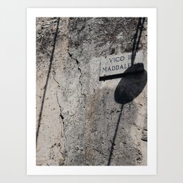 Abstract wall shadow street house texture village Morano Calabro Italy | Europe travel photography Art Print