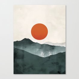 Sun and hills Canvas Print
