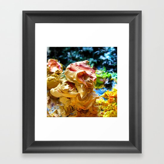 Naples Yellow Paint Glob Framed Art Print
