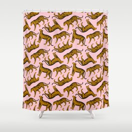 Tigers (Pink and Marigold) Shower Curtain