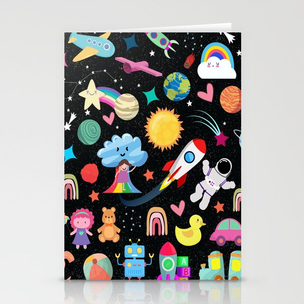 Astronaut and space pattern gift for kids Stationery Cards