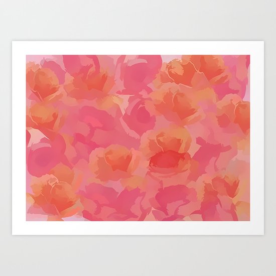 Soft Rose Bouquet Abstract Art Print
