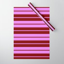 [ Thumbnail: Violet & Maroon Colored Stripes/Lines Pattern Wrapping Paper ]