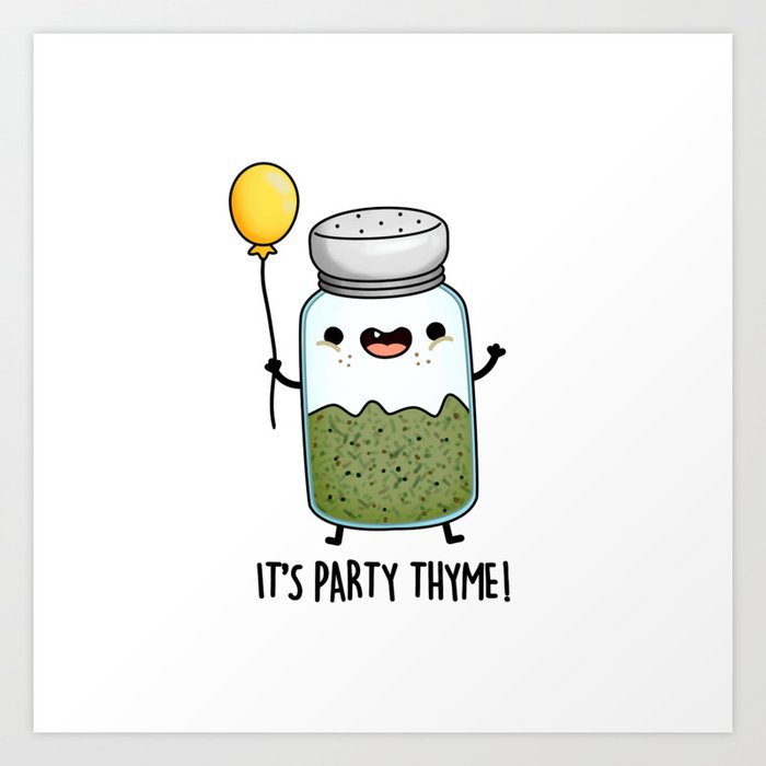 Party Thyme Cute Herb Pun Art Print